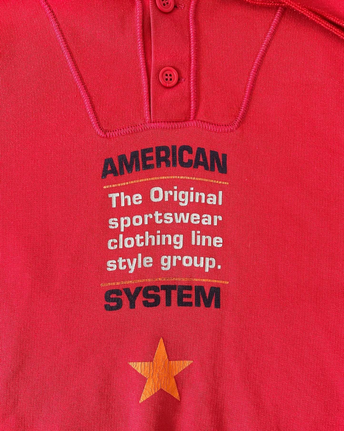 American System 1986 Vintage Hooded Sweatshirt - M - Made in Italy