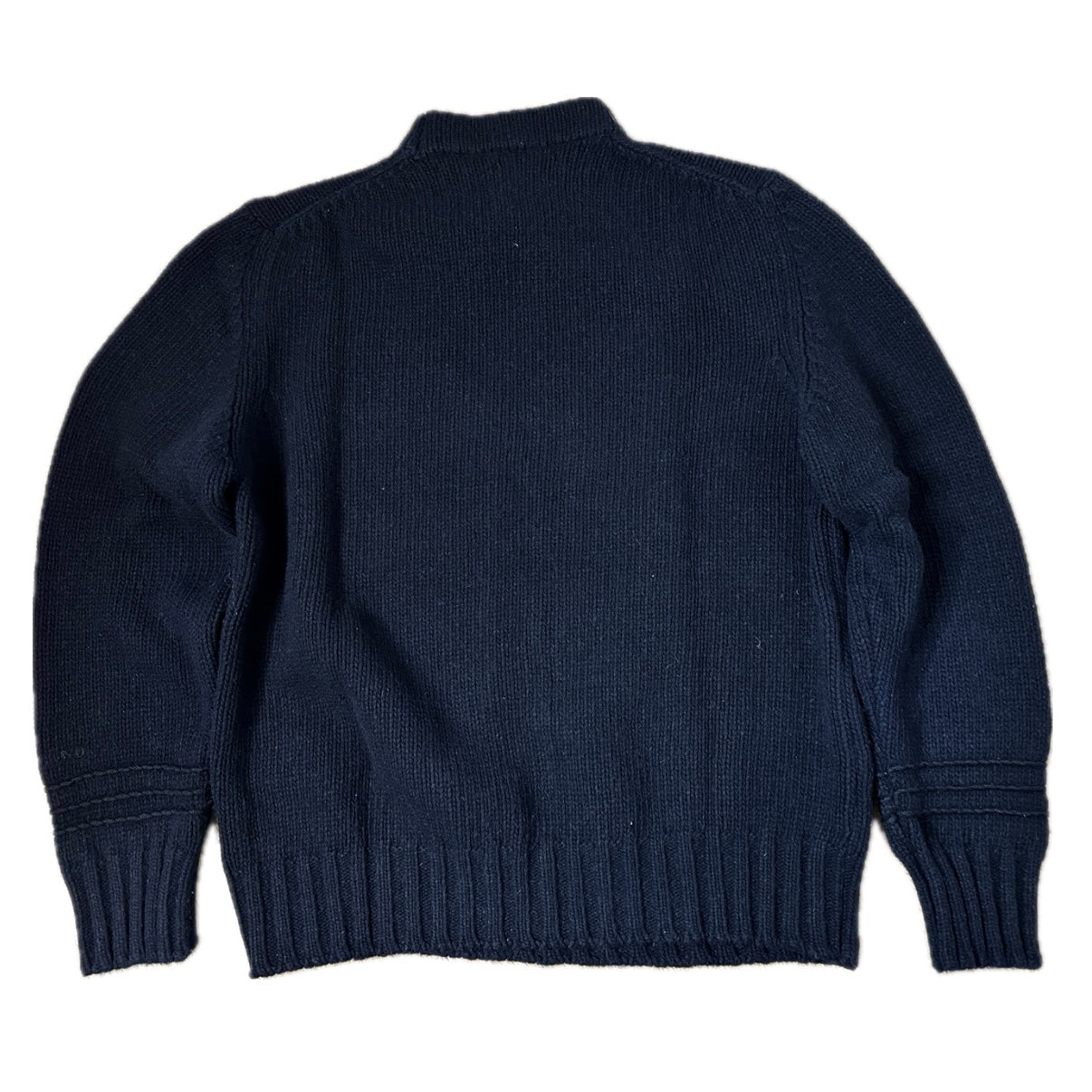 Stone Island Vintage 1998 Navy Turtleneck Wool Knit Sweater - L - Made in Italy