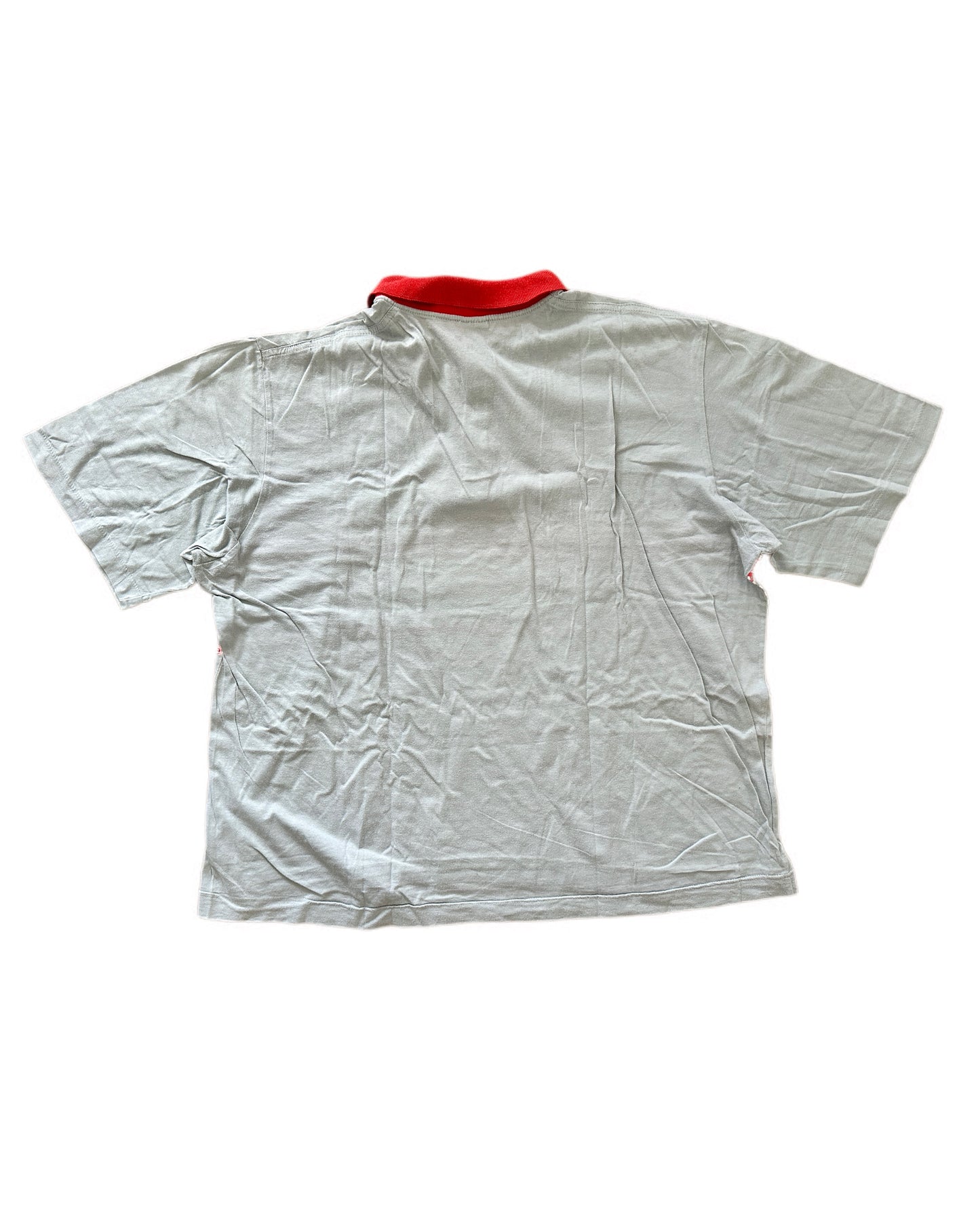 Ellesse Vintage 80s Grey/Red Tennis Polo Shirt - L - Made in Italy