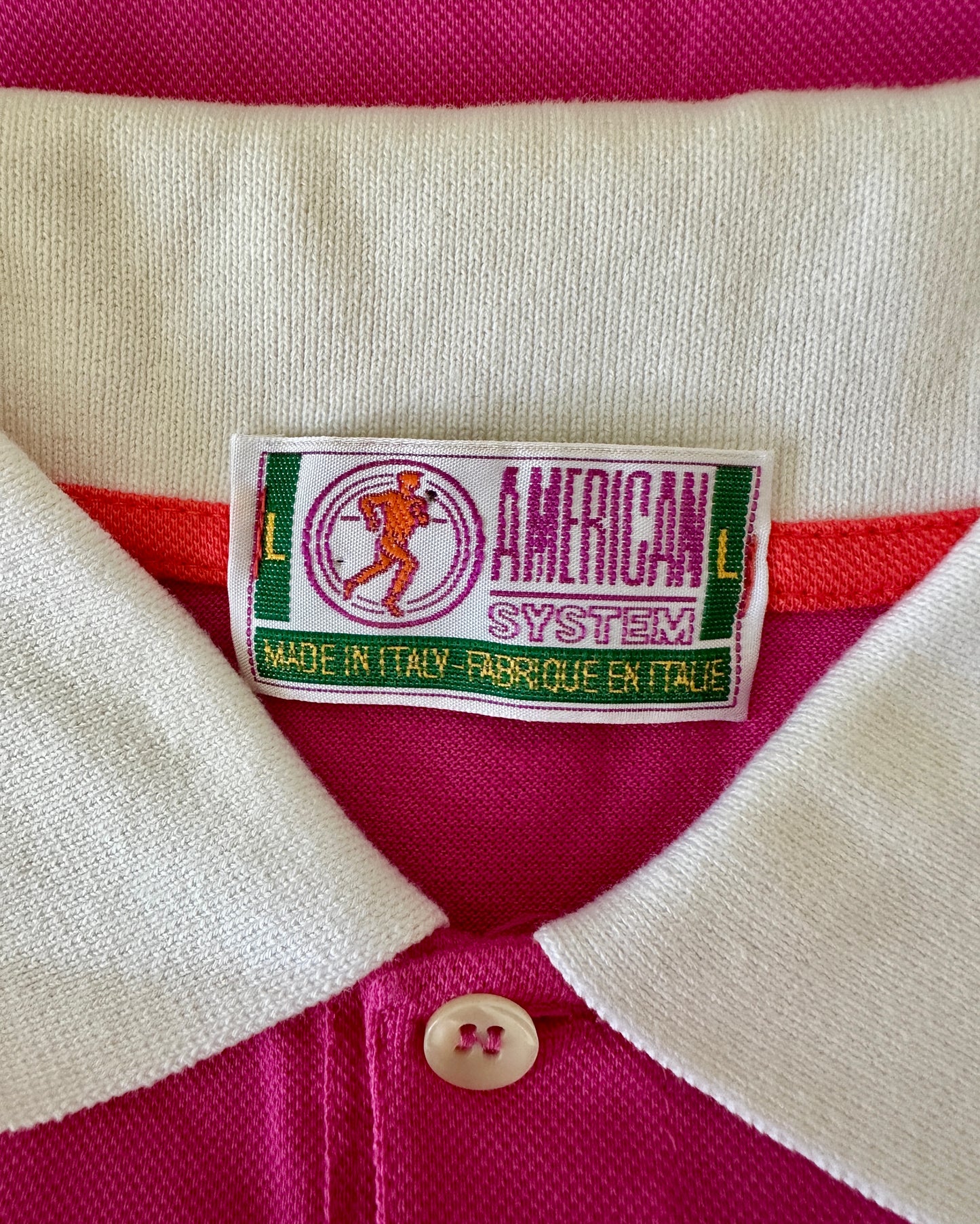 American System 1987 Vintage Hot in the Summer Polo Shirt - L - Made in Italy
