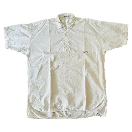 Stone Island 90s Vintage White Cotton Shirt - L - Made in Italy
