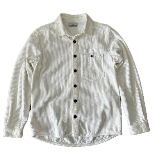 Stone Island Corduroy 400 Overshirt - White - L - Made in Italy