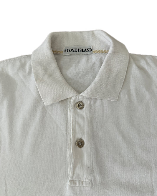 Stone Island 1988 Vintage Metal Button Pique Polo Shirt - XL - Made in Italy