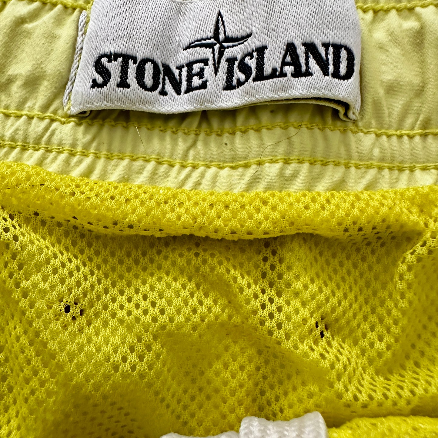 Stone Island 2019 Box Logo Swim Shorts - Lemon - M
