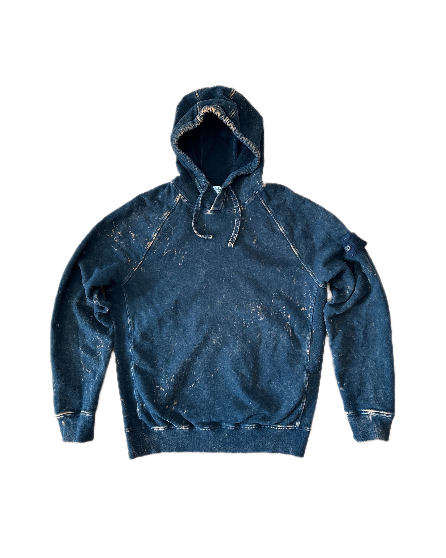 Stone Island 2022 Cotton Fleece Off-Dye OVD Treatment Hooded Sweatshirt - M