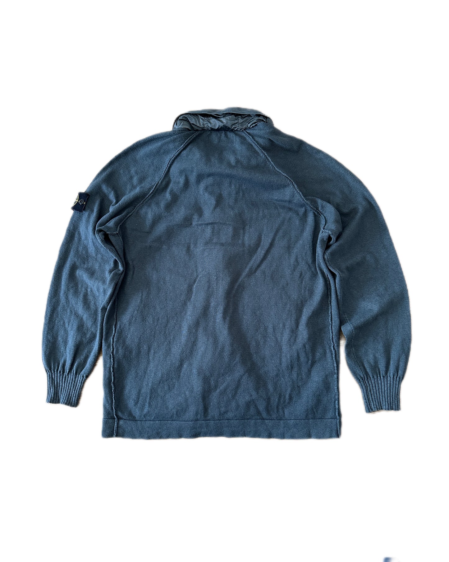 Stone Island Cotton Knit Zip Jacket with Nylon Metal Hood - XL (fits L)