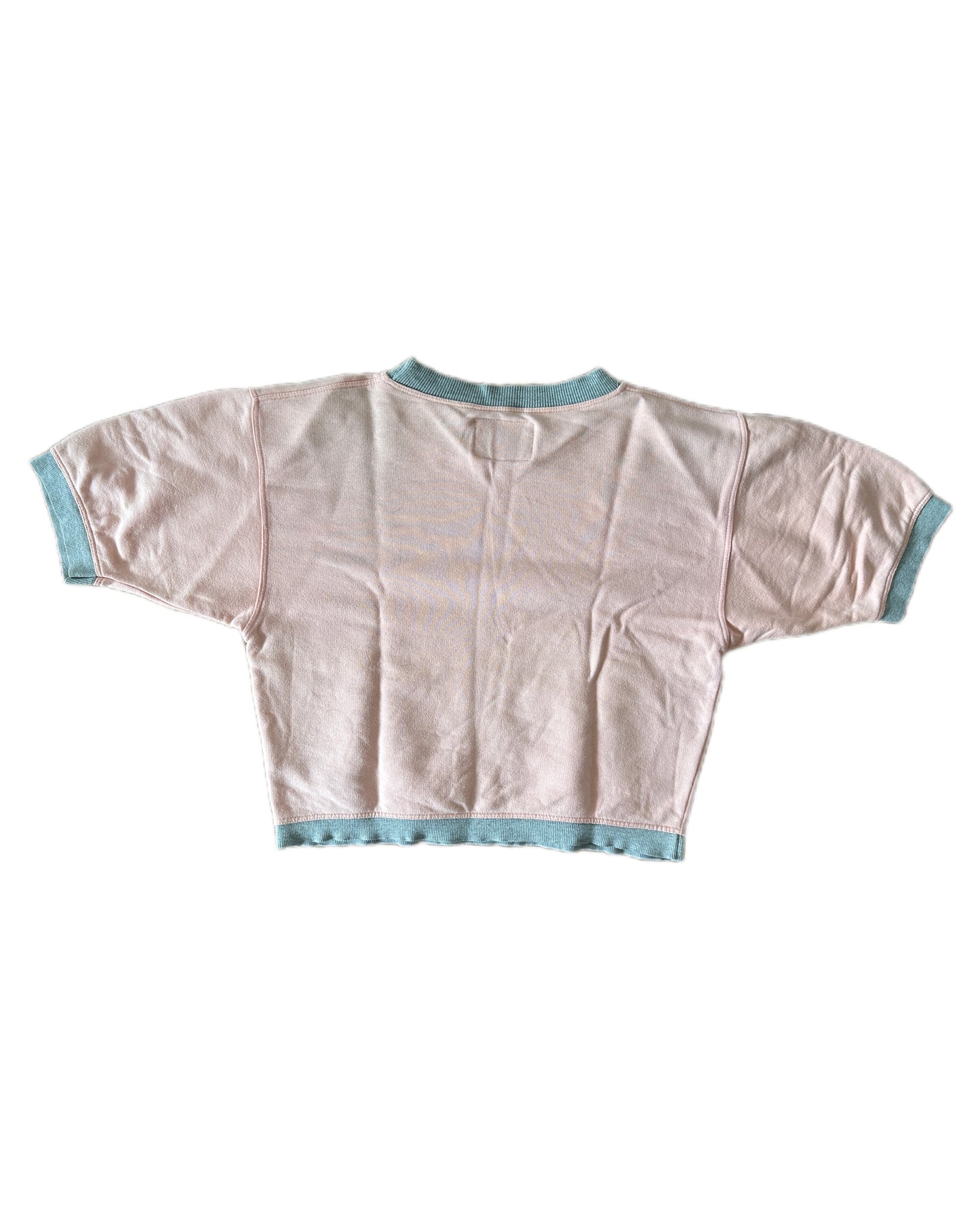 May Day! Vintage 80s Short Sleeve Sweatshirt Rag Top - M - Made in Italy