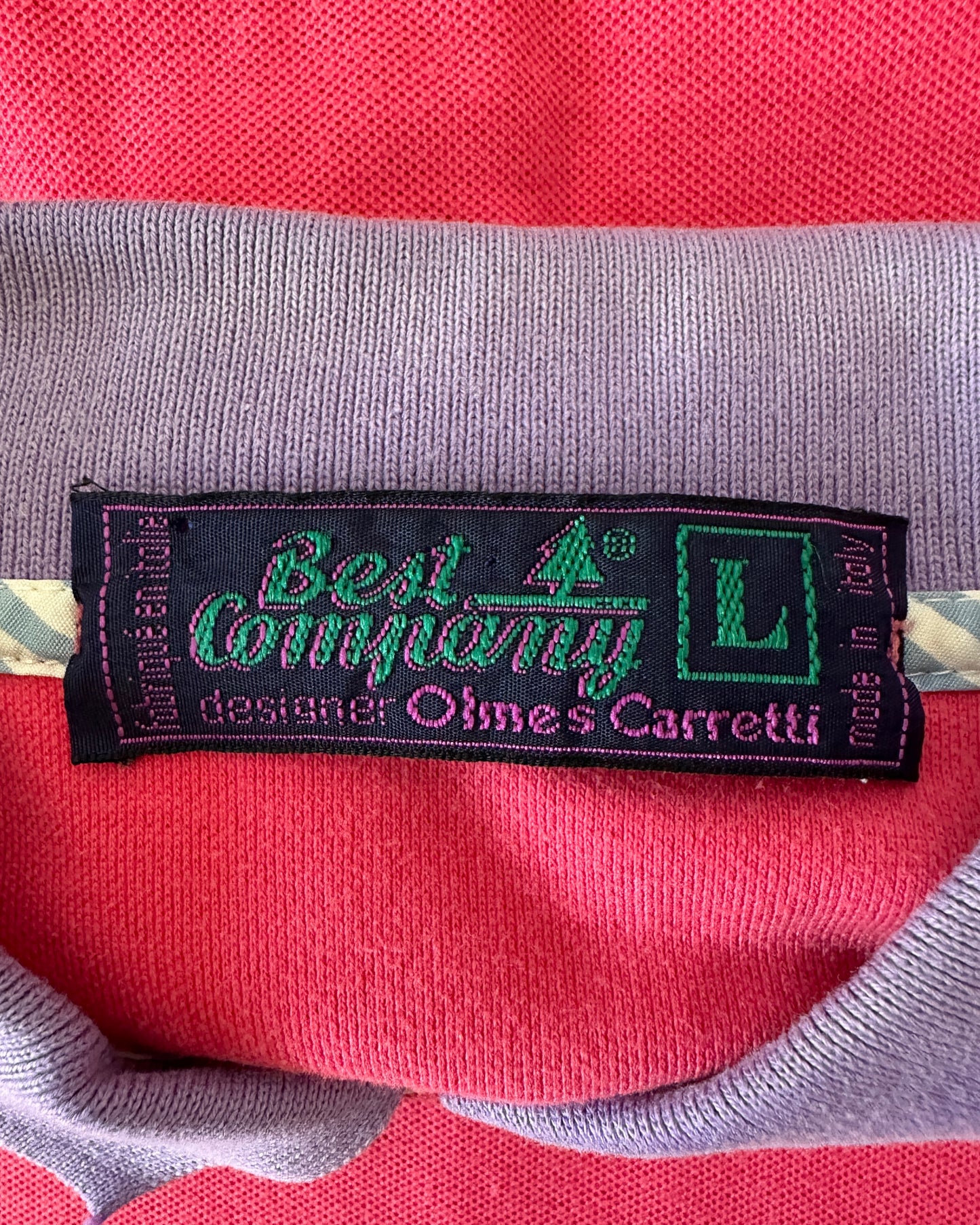 Best Company 1987 Vintage Pink Polo Shirt - L - Made in Italy