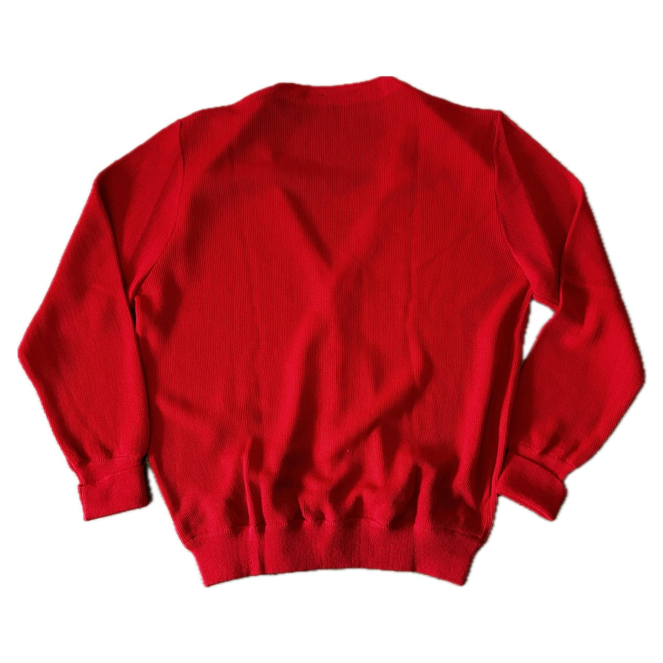Fred Perry Vintage 80s Red Cardigan - Deadstock - 8 / XXL - Made in Spain