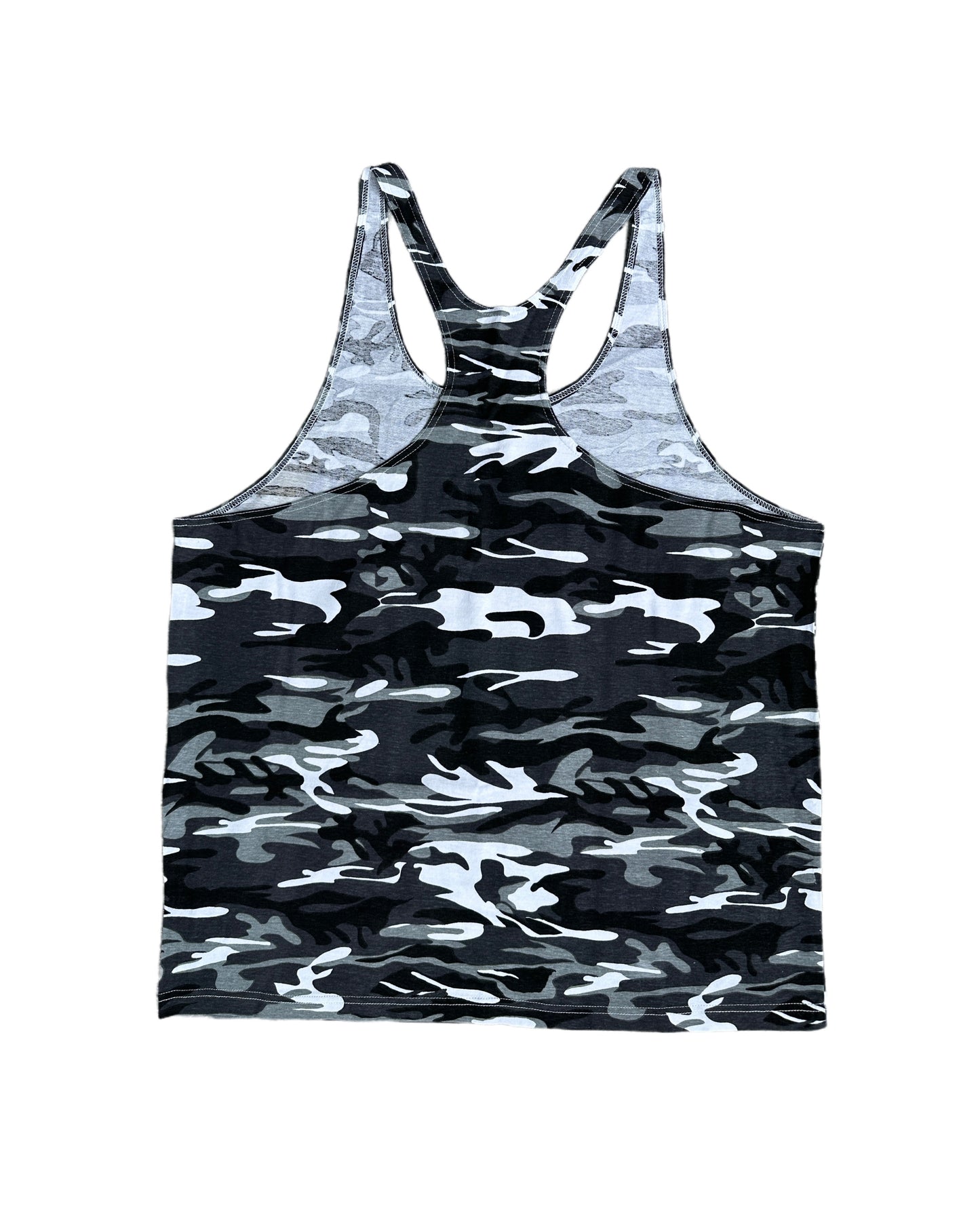T. Micheal Retro 90s Bodybuilding Stringer Snow Camo Tank Top - XL