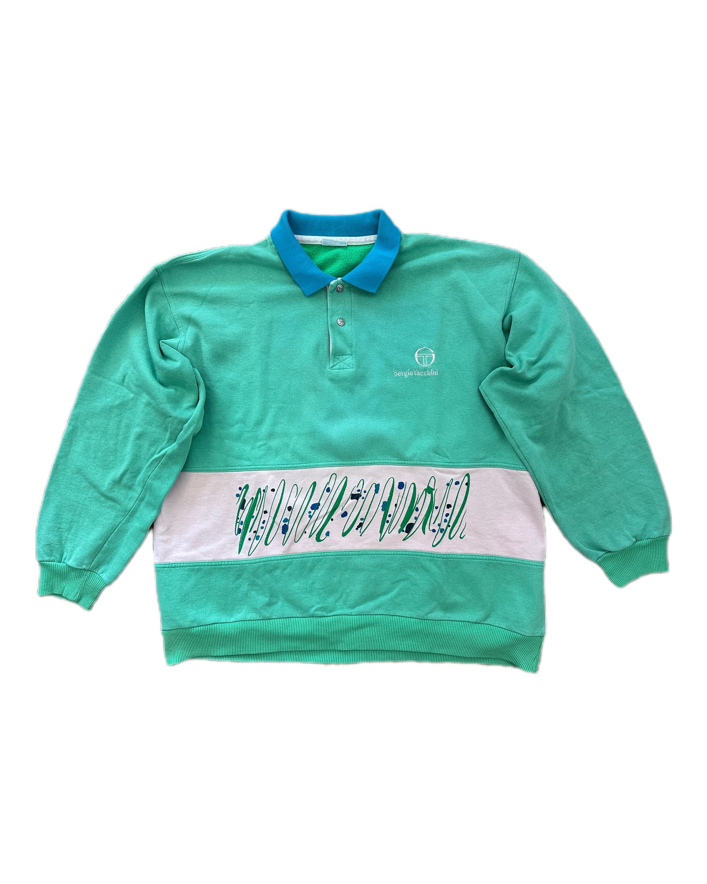 Sergio Tacchini 1990 Vintage Polo Sweatshirt - XXL