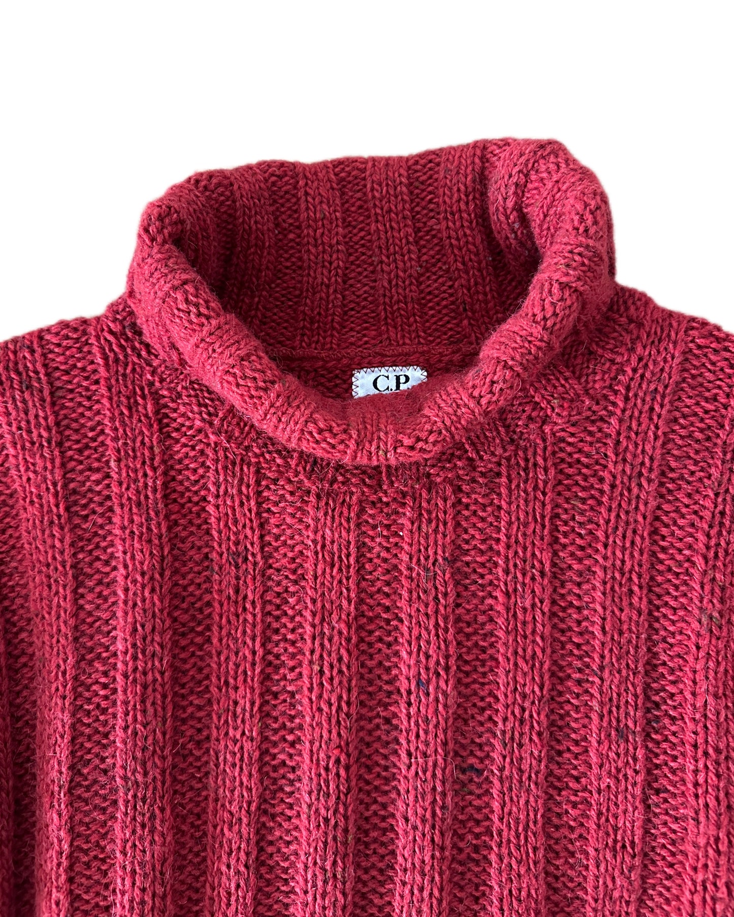 C.P. Company 90s Vintage Red Turtleneck Knit Sweater - 4 / fits M - Made in Italy