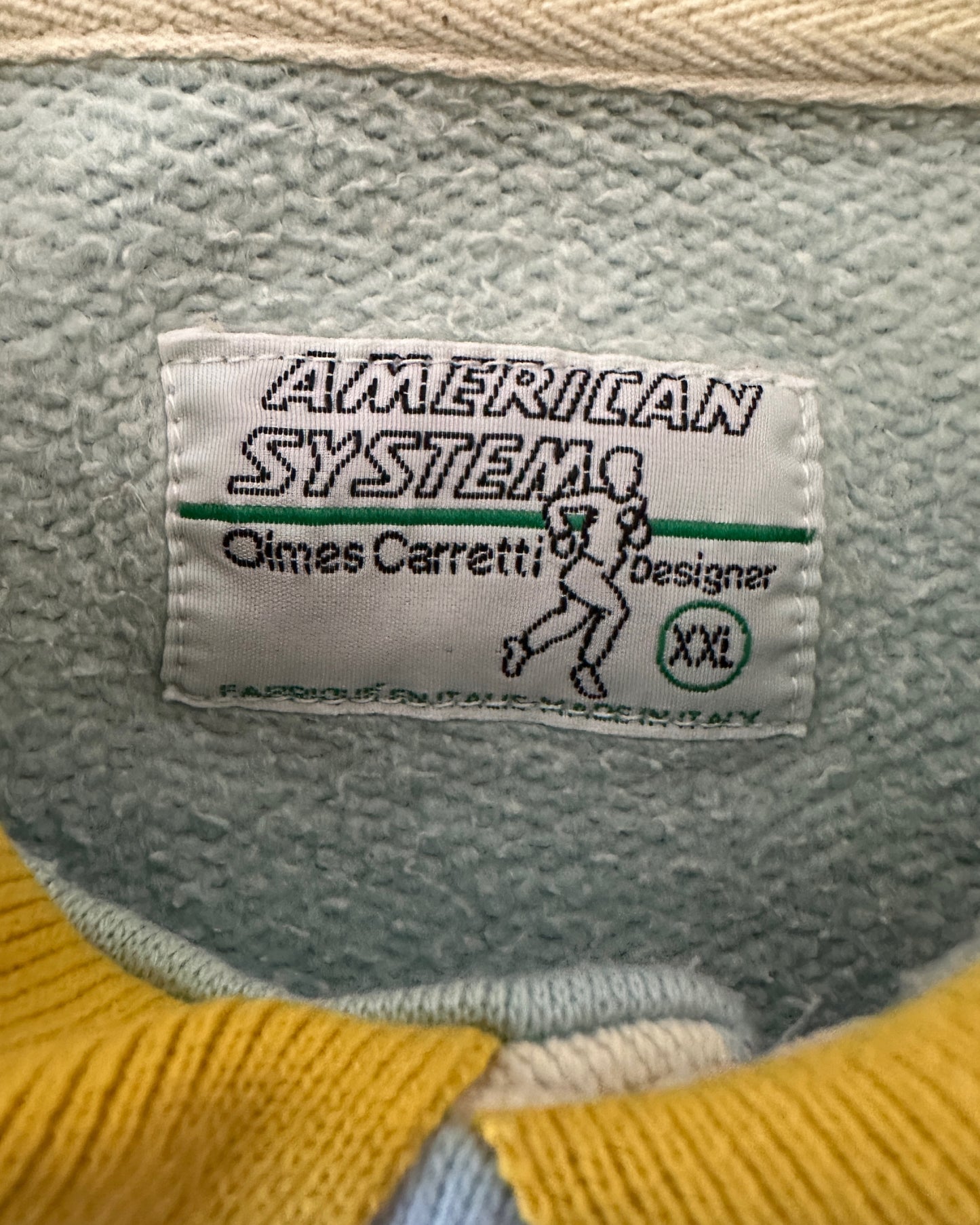 American System 1986 Polo Fleece Sweatshirt - XXL - Made in Italy