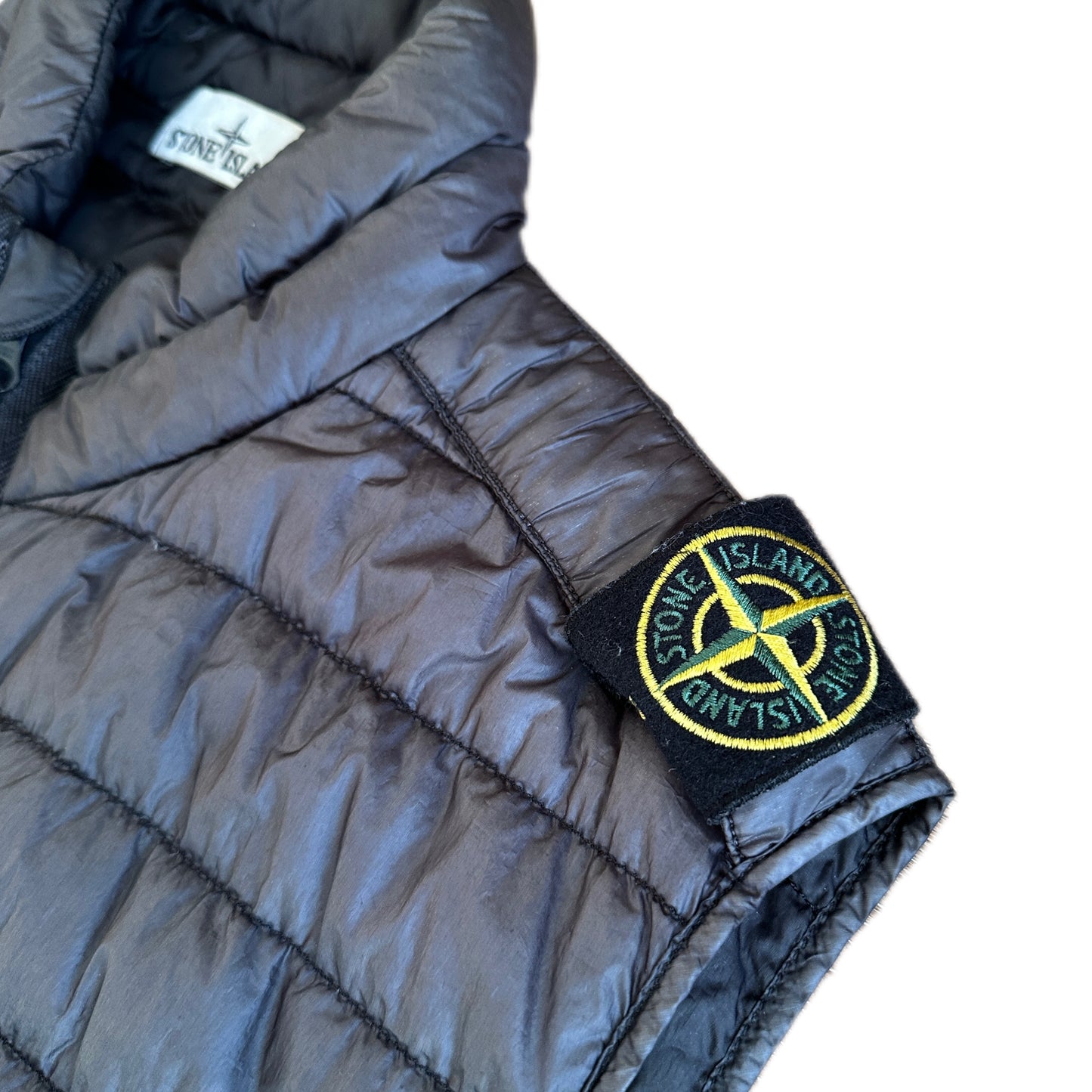 Stone Island 2014 Garment Dyed Shoulder Badge Down Vest - L