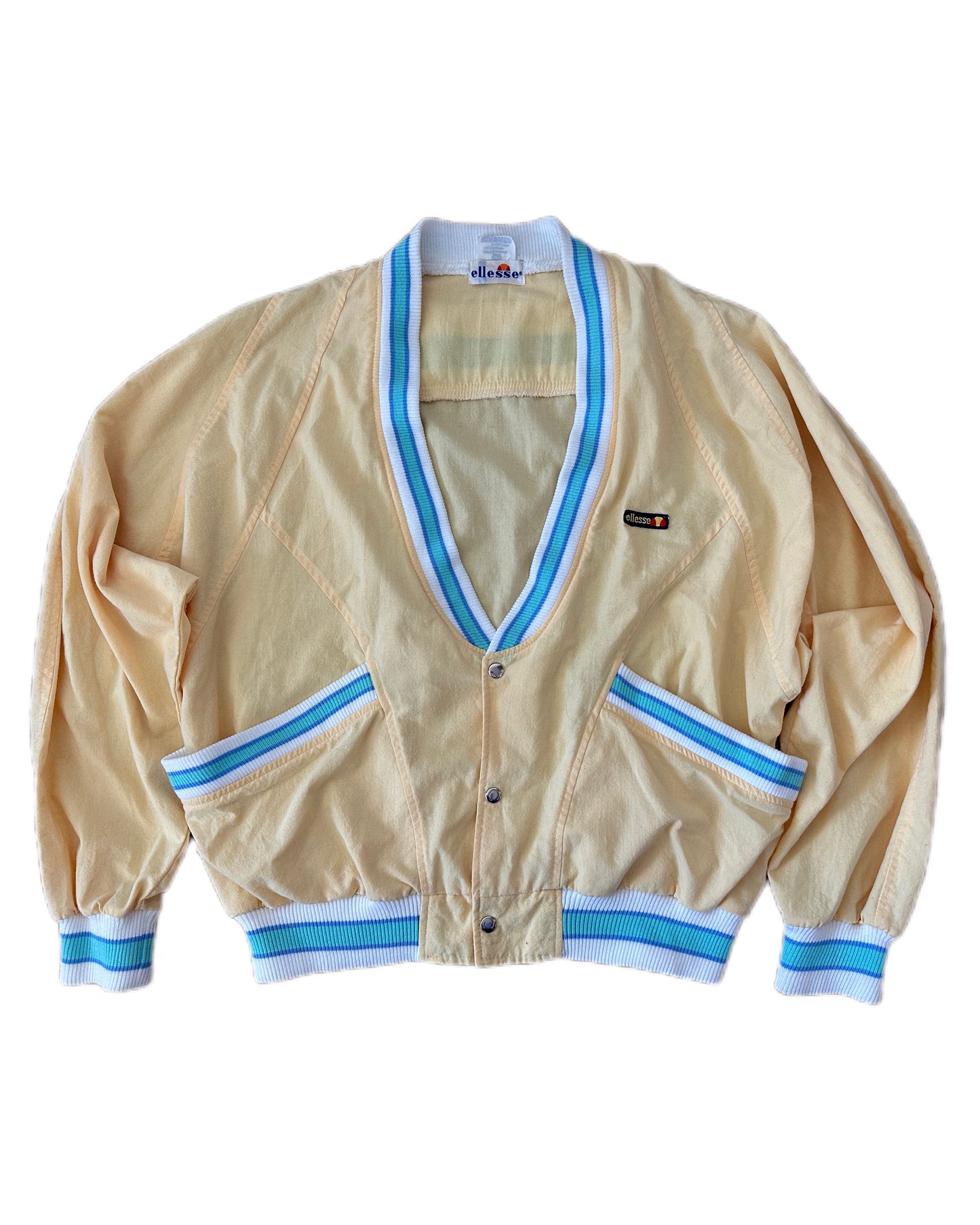 Ellesse 80s Vintage Tennis Cardigan - XL - Made in Italy