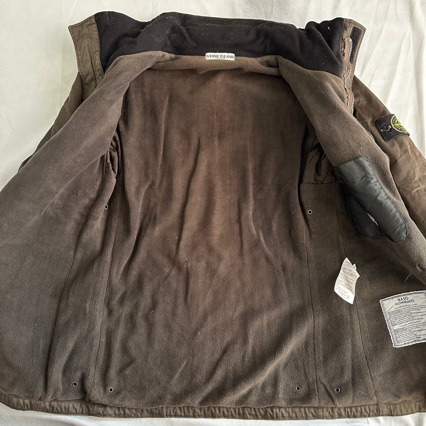 Stone Island 2009 Raso Gommato Jacket Fleece Lining - M - Made in Italy