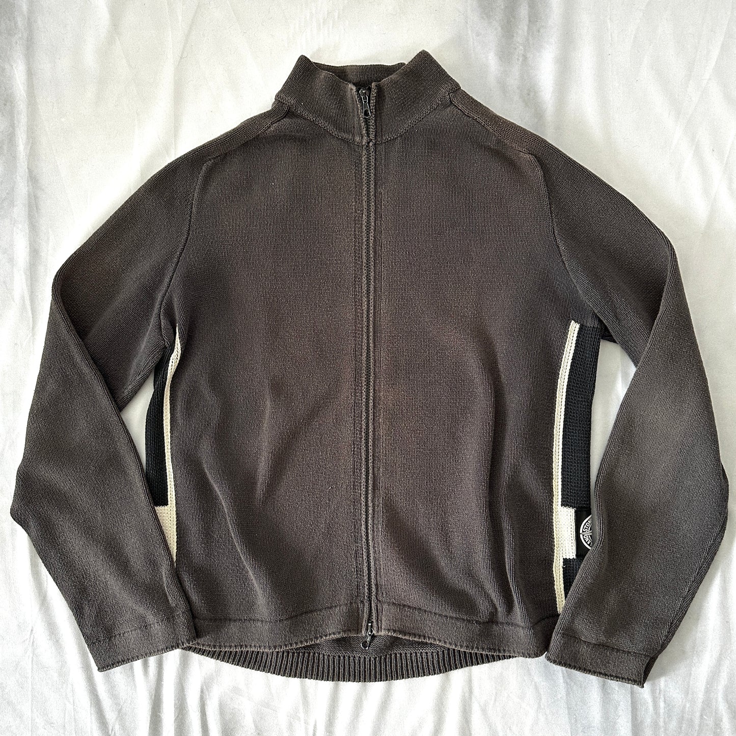 Stone Island 2004 Cotton Knit Sweater Jacket - XXL - Made in Italy