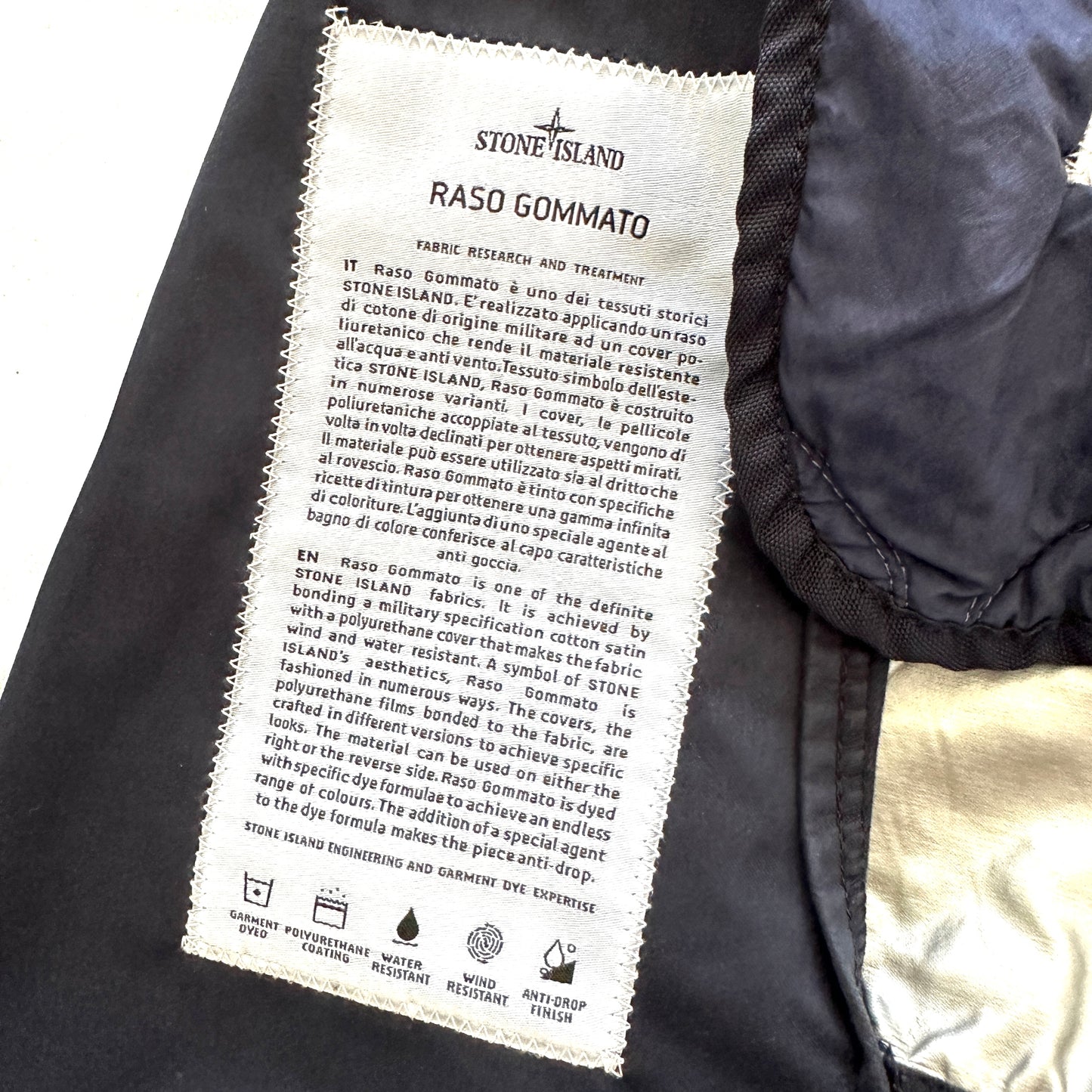 Stone Island 2015 Raso Gommato Trenchcoat w/ Dutch Rope Lining - L - Made in Italy