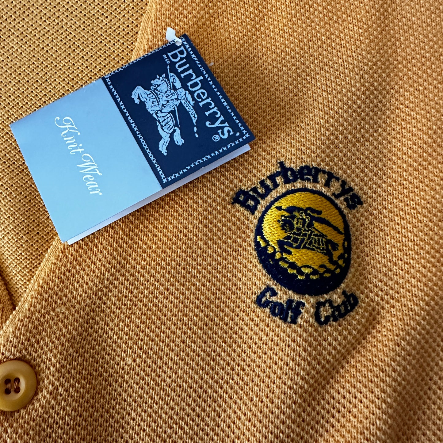 Burberrys Vintage 80s V-Neck Sweater Yellow - Deadstock - 5 / M - Made in Spain
