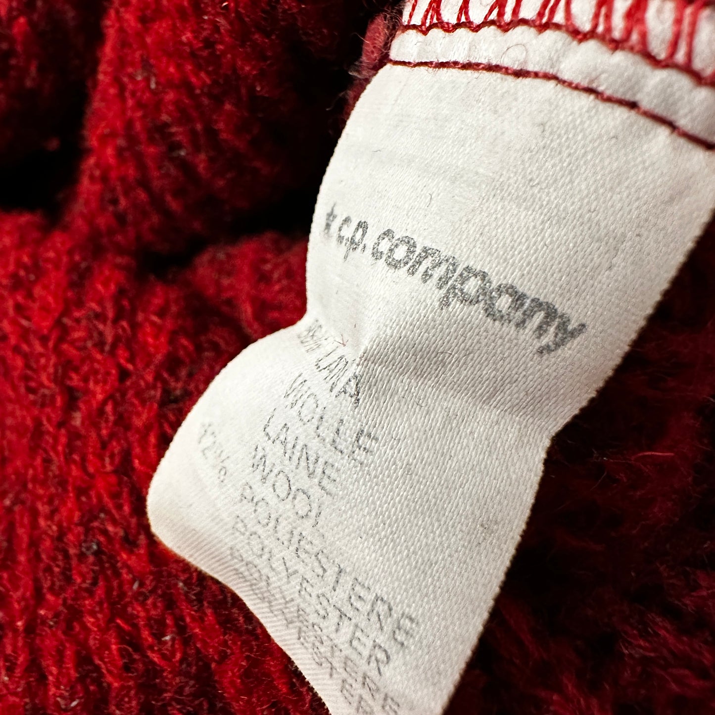 Stone Island Vintage 80s Rollneck Sweater Knit Wool Red - M - Made in Italy