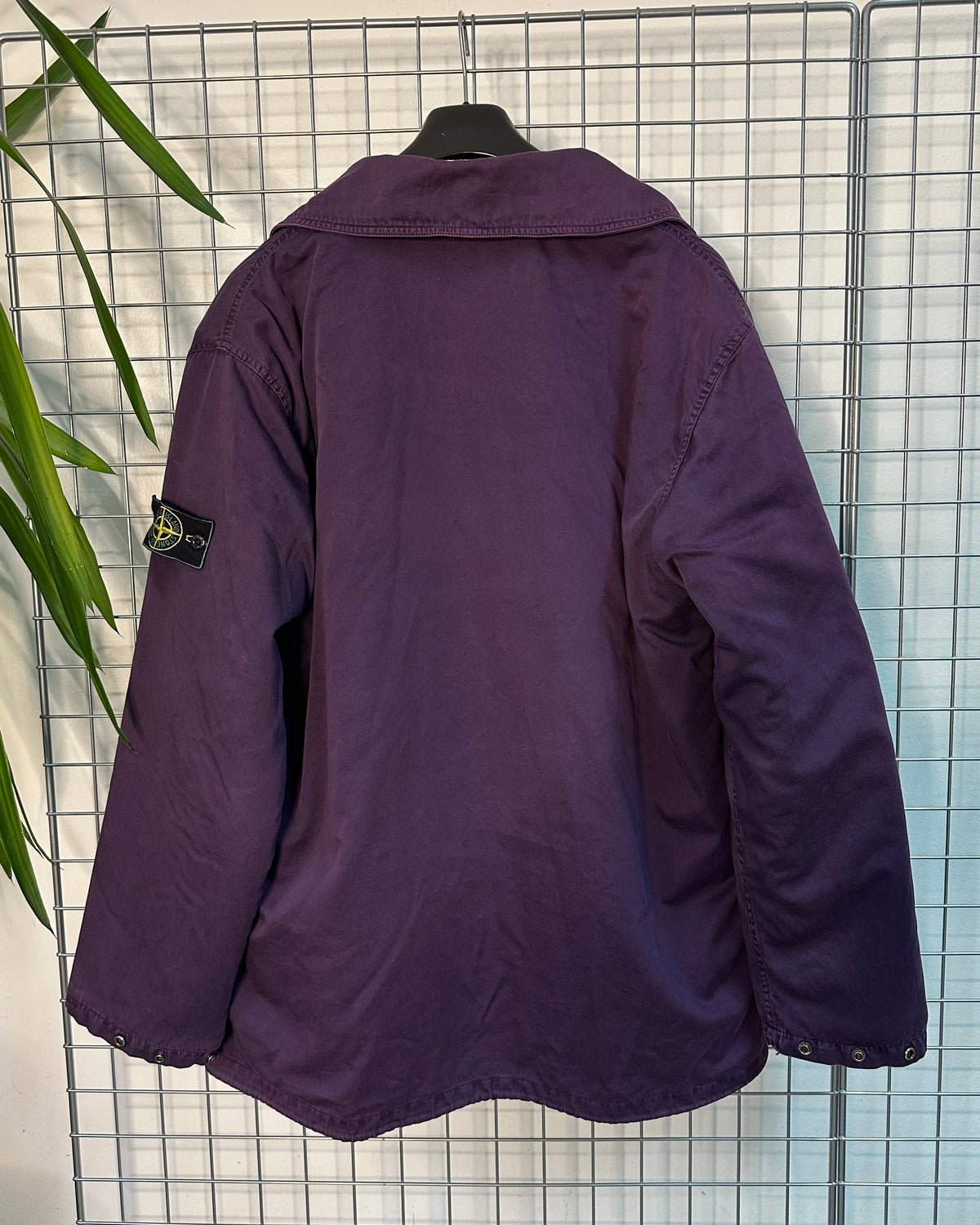Stone Island 1992 Vintage Raso Gommato Jacket with Wool Liner - XL - Made in Italy