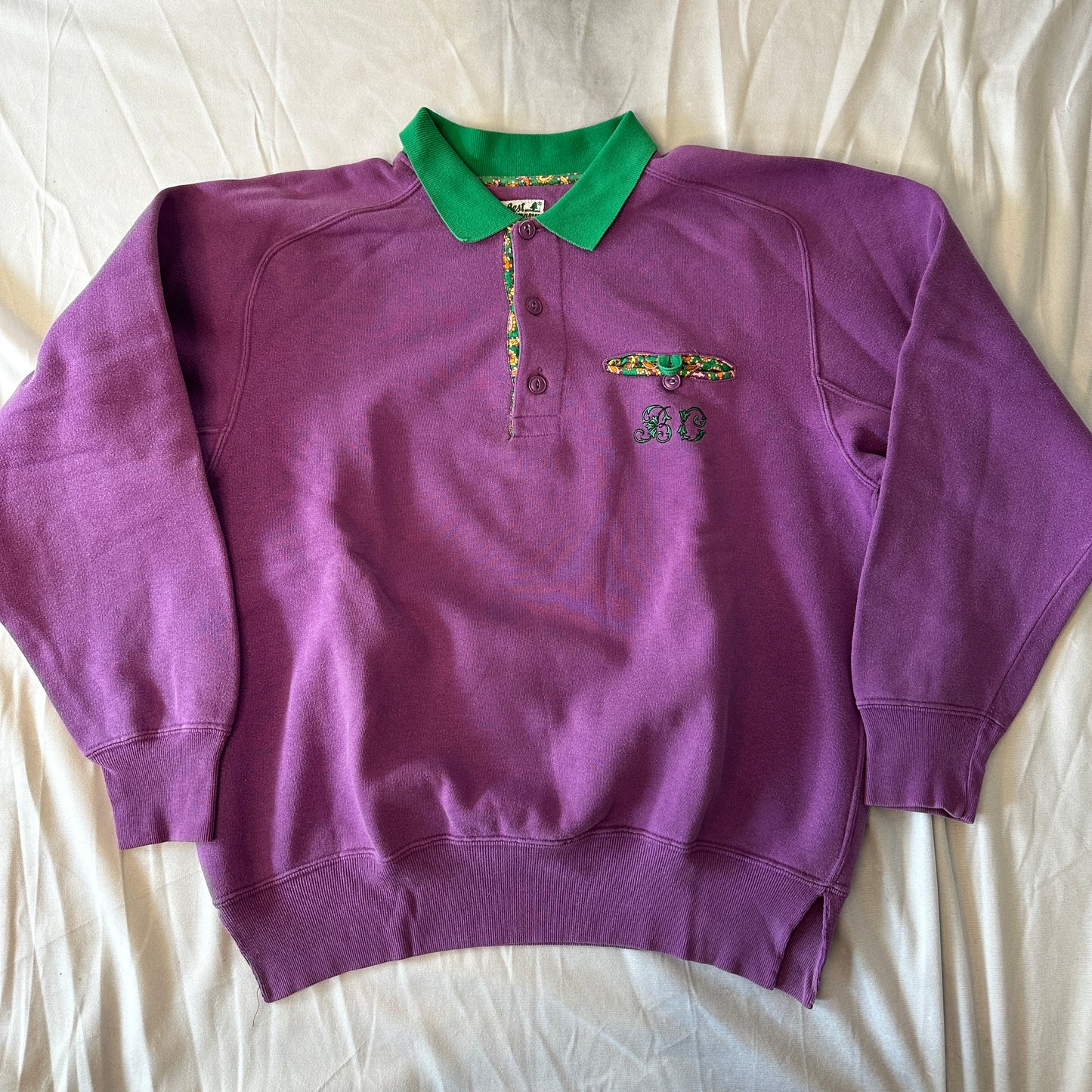 Best Company 80s Vintage "B.C." Polo Sweatshirt- M - Made in Italy