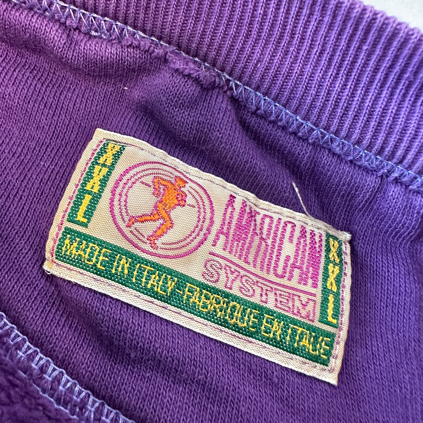 American System 80s Vintage Sweatshirt- XXL - Made in Italy