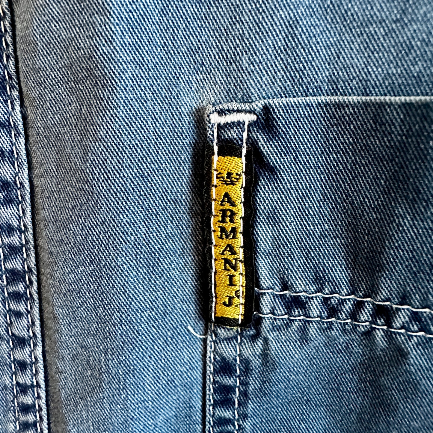 Armani Jeans Vintage 90s Denim Shirt - L - Made in Italy