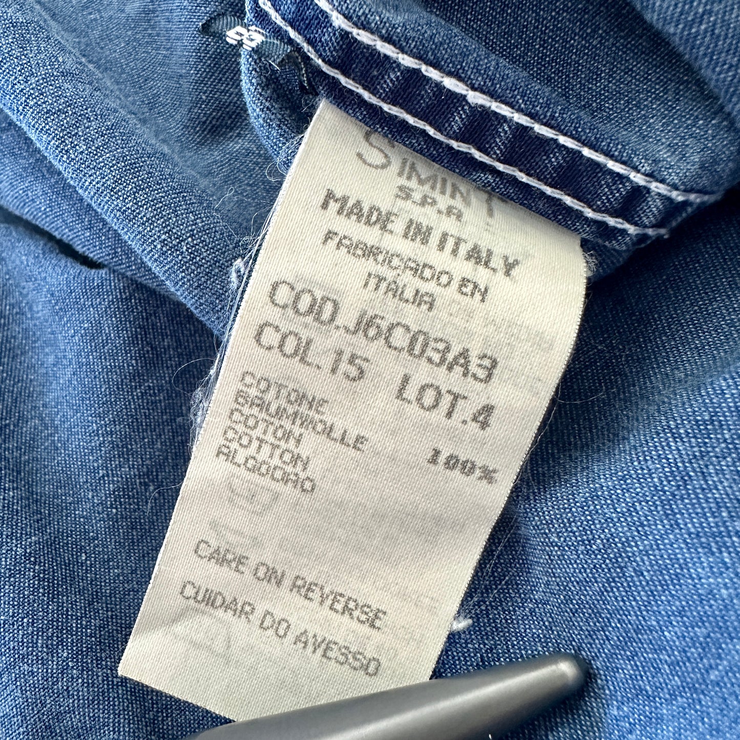 Armani Jeans Vintage 90s Denim Shirt - L - Made in Italy