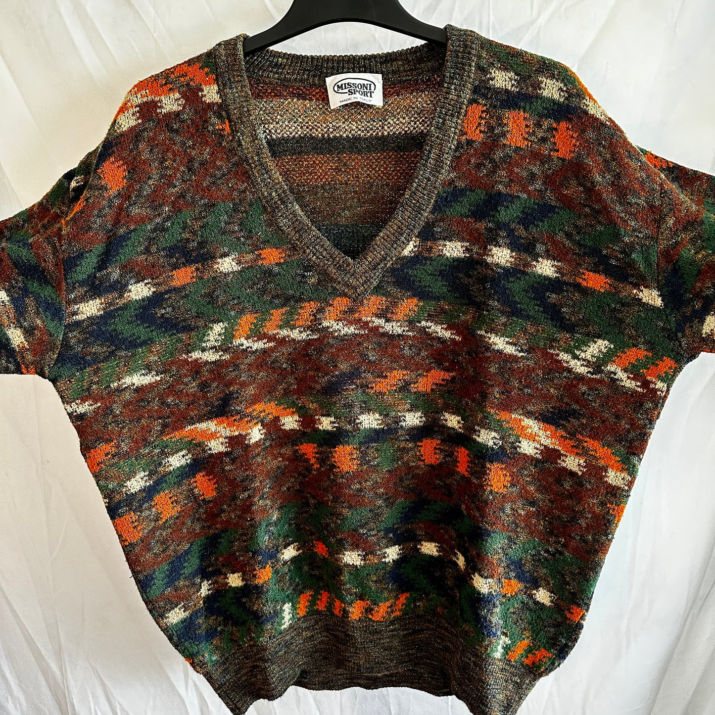 Missoni Sport Vintage 80s V-Neck Sweater - L - Made in Italy