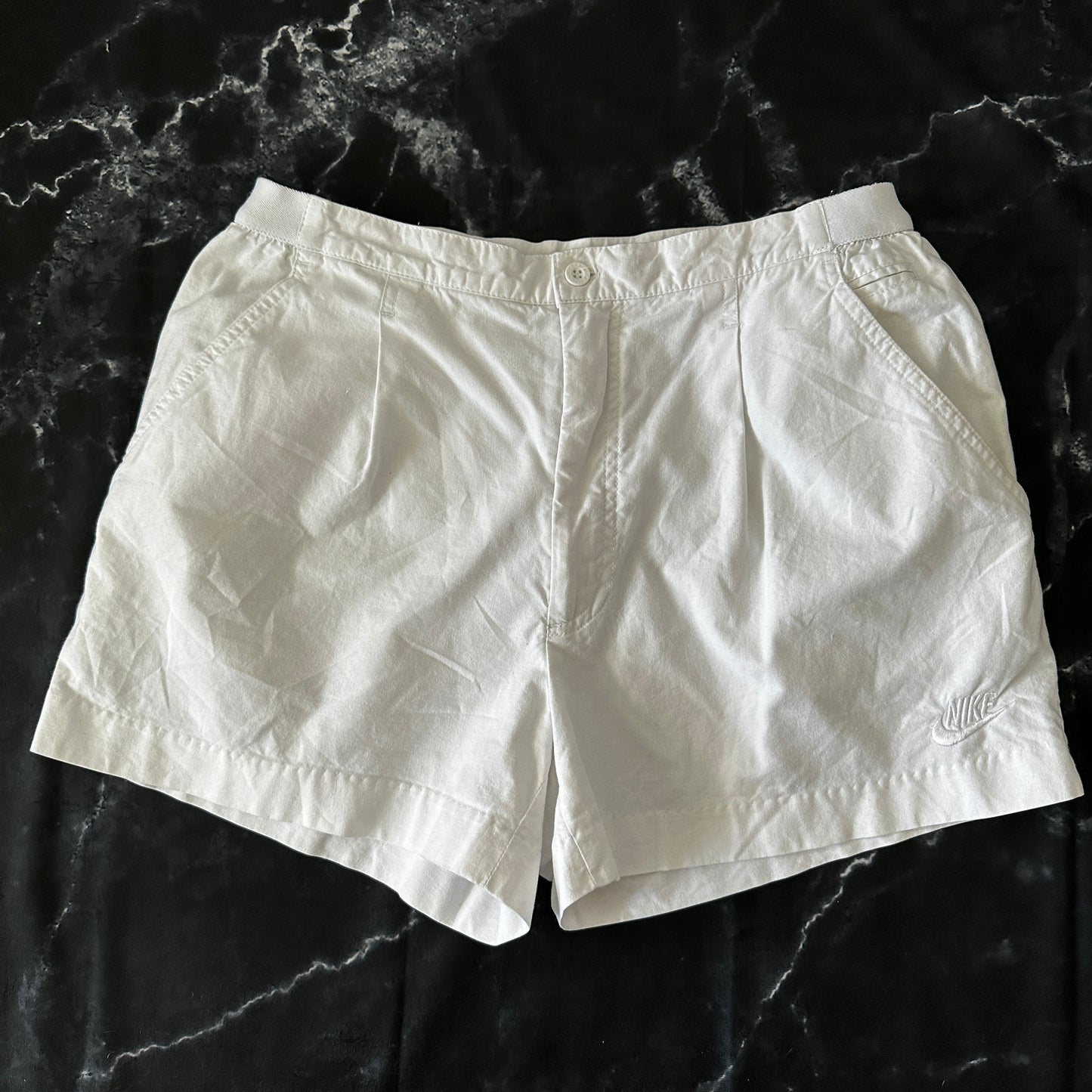 Nike Vintage 80s Grey Tag John McEnroe Tennis Shorts - White - M