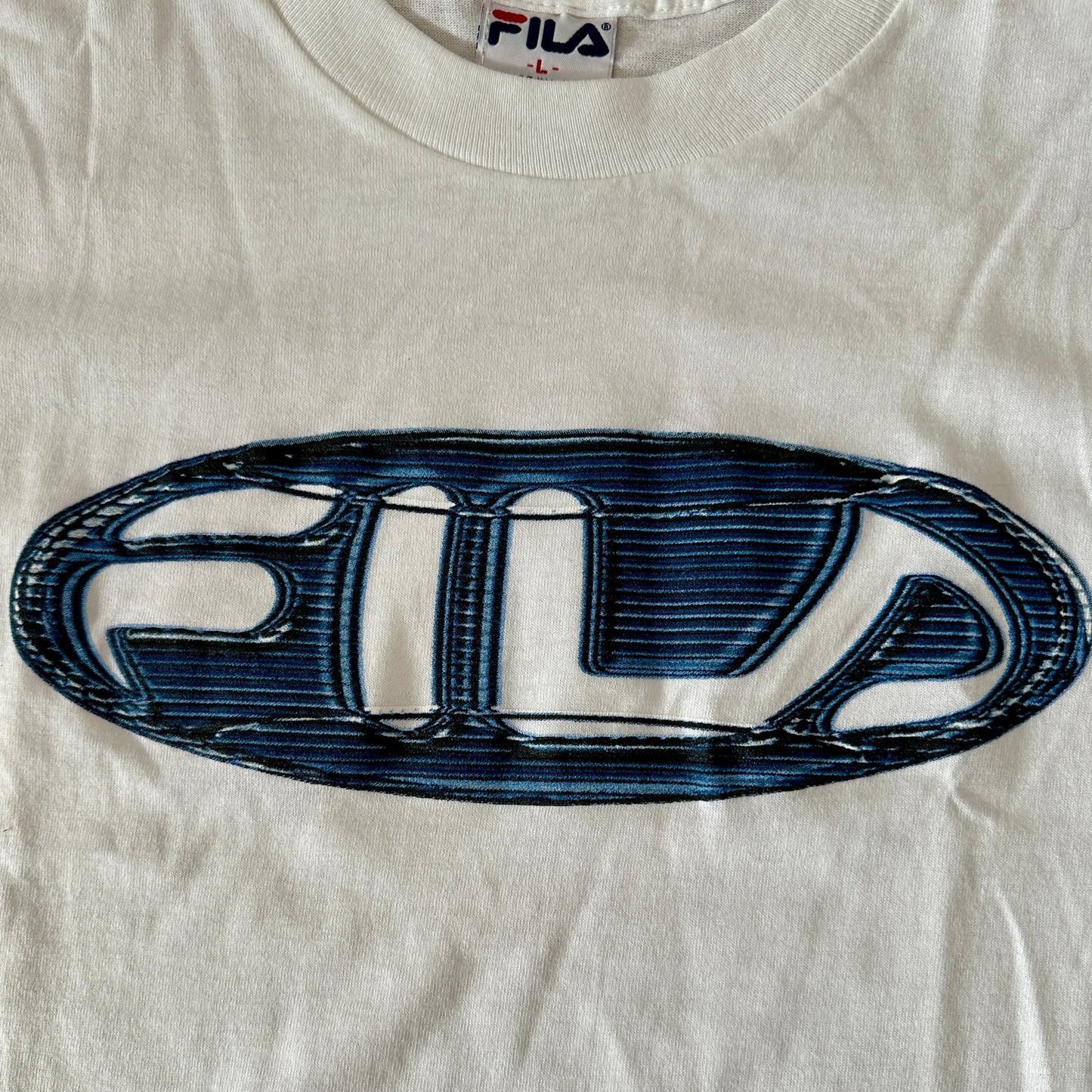 Fila Vintage 1994 White Front Logo T-Shirt - L - Made in USA