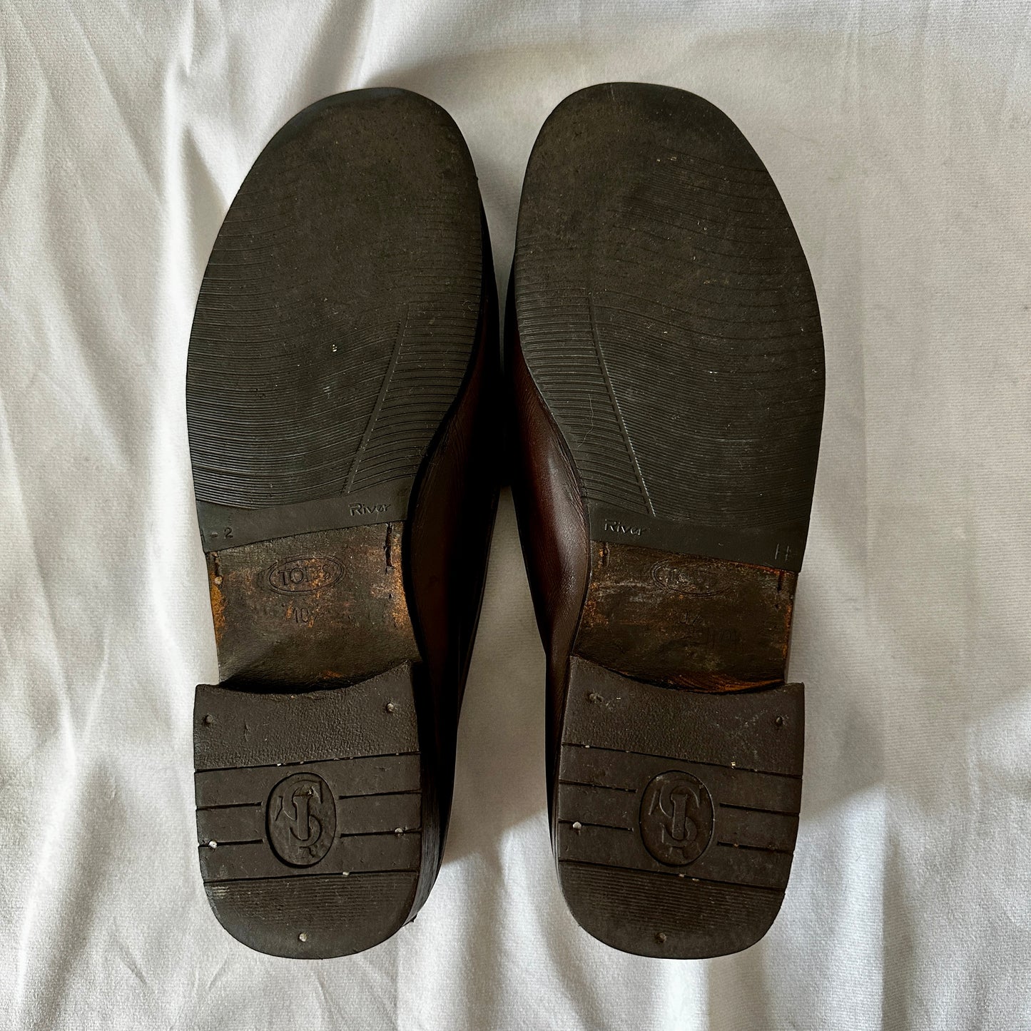 Tod's Loafers Dark Brown Leather 10.5 - Made in Italy