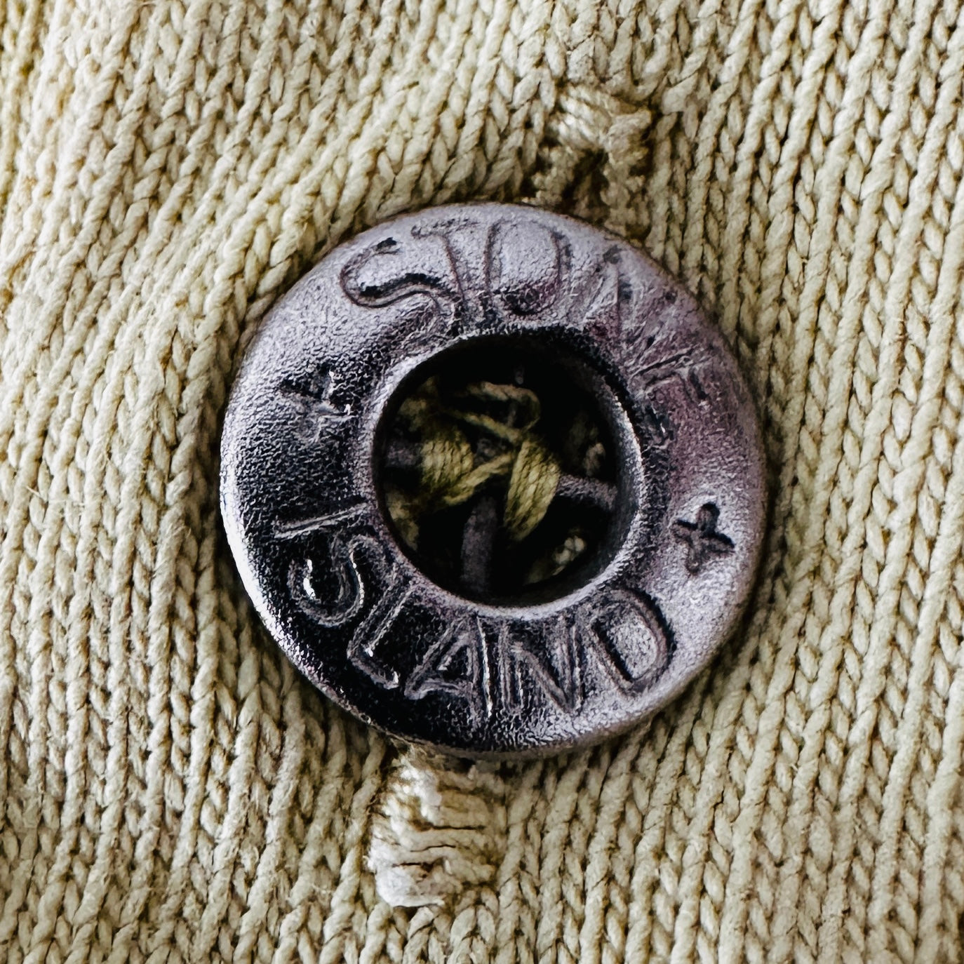 Stone Island Vintage 80s Metal Button Henley T-Shirt - M - Made in Italy