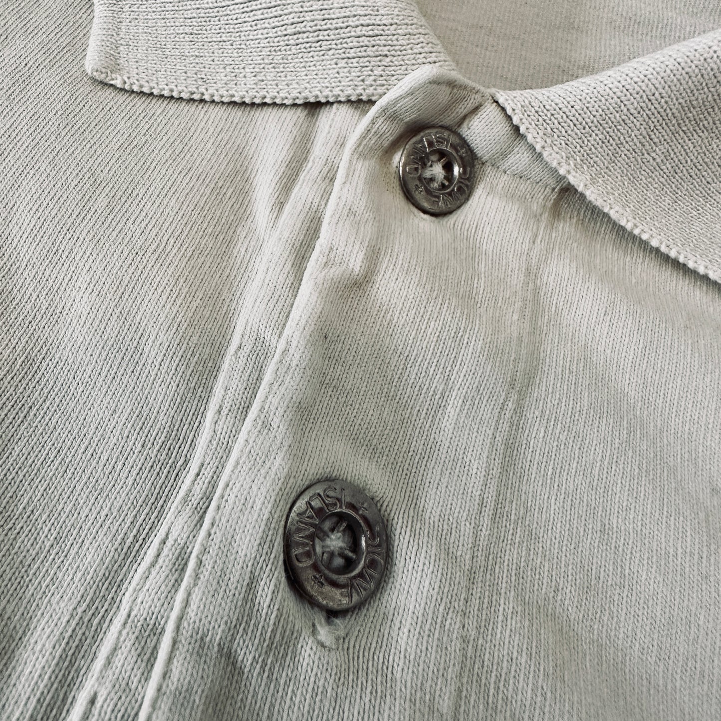 Stone Island Vintage 80s Metal Button Polo Shirt - L - Made in Italy