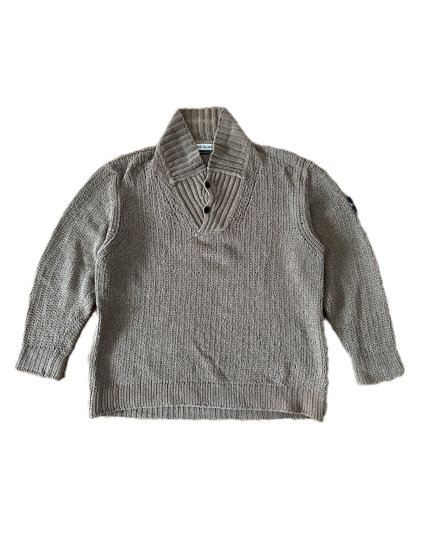 Stone Island 1997 Vintage Cotton Knit Troyer - L - Made in Italy