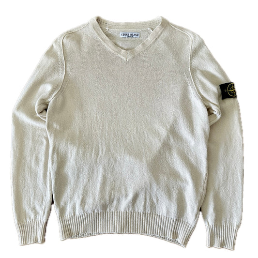 Stone Island 2011 Cotton Knit V-Neck Sweater - L - Made in Italy