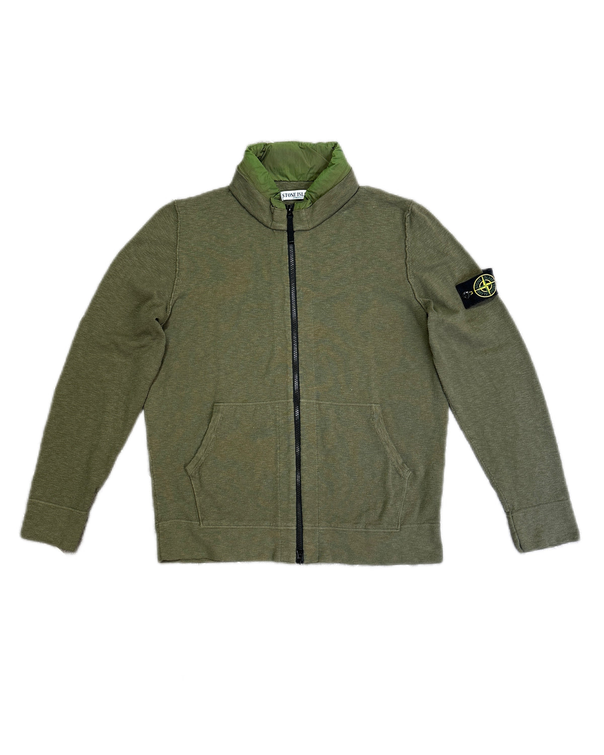 Stone Island 2011 Khaki Hooded Knit Jacket - XL - Made in Italy