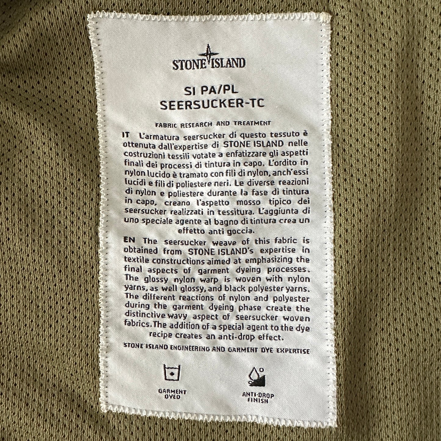 Stone Island 2020 PA/PL Seersucker-TC Vest - XXL - Made in Italy