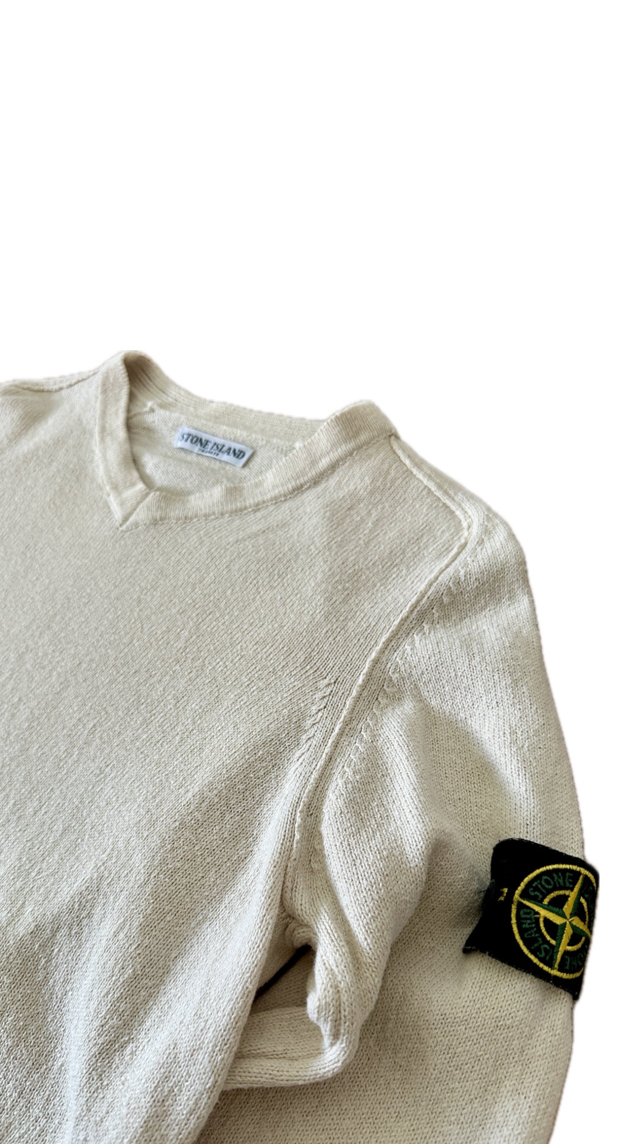 Stone Island 2011 Cotton Knit V-Neck Sweater - L - Made in Italy