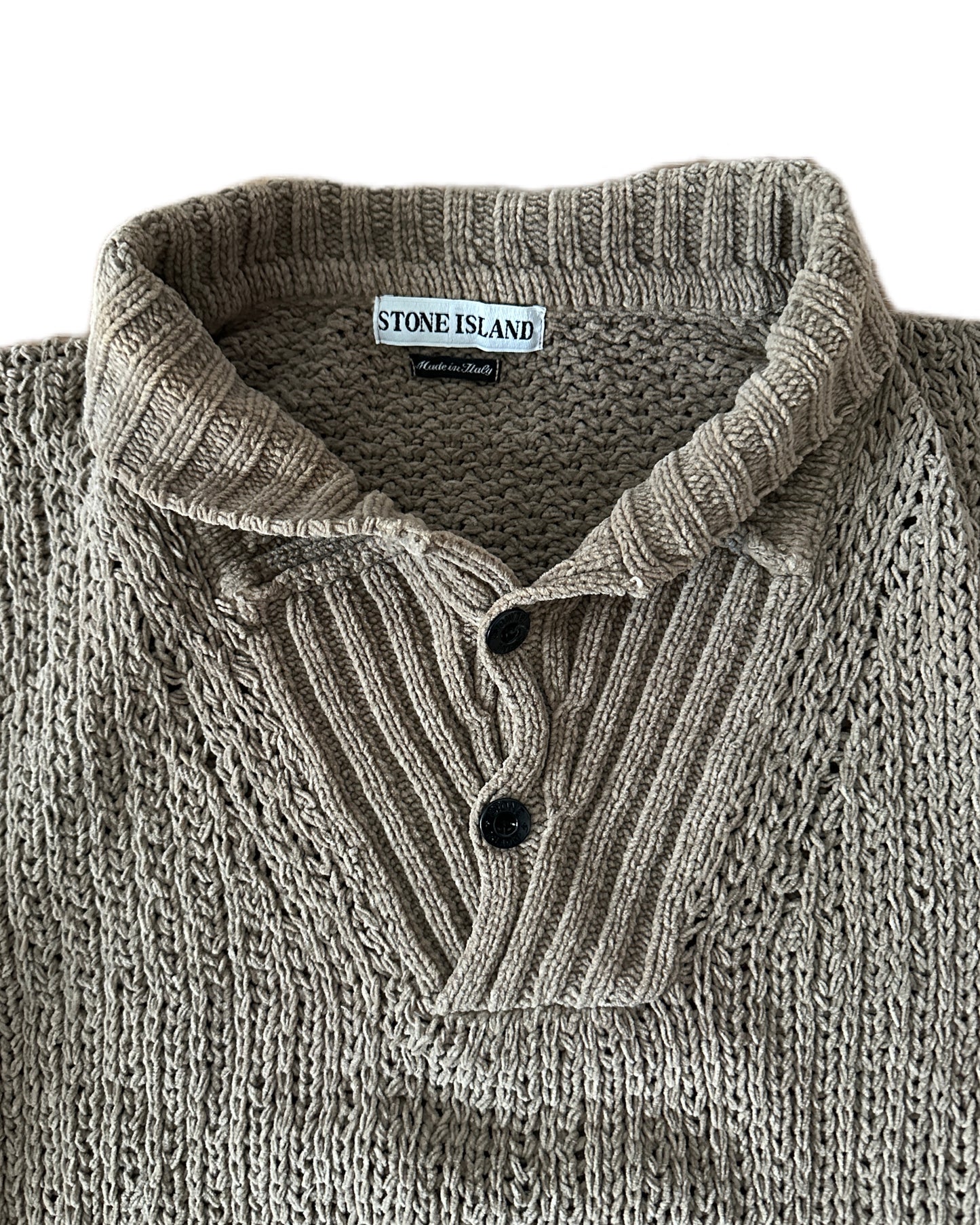 Stone Island 1997 Vintage Cotton Knit Troyer - L - Made in Italy