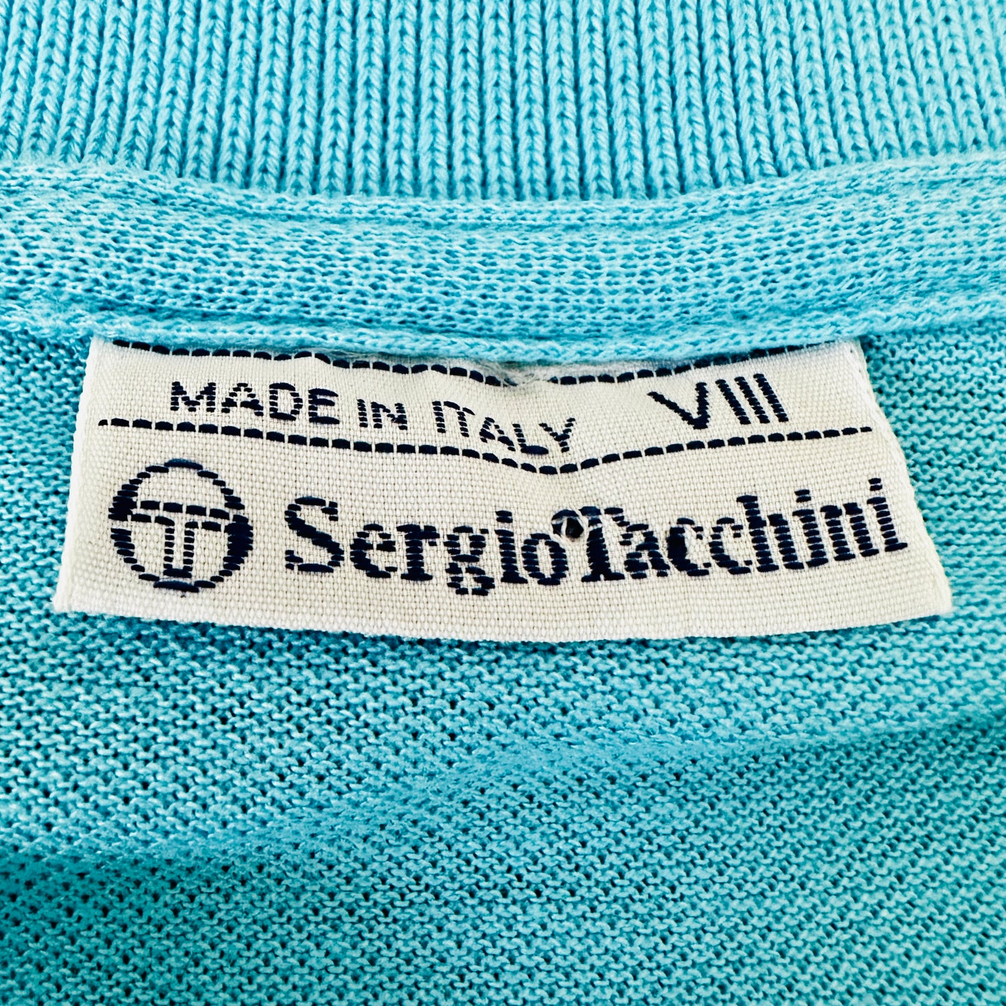 Sergio Tacchini 80s Vintage Tennis  Pique Polo Shirt - 8 / XXL - Made in Italy