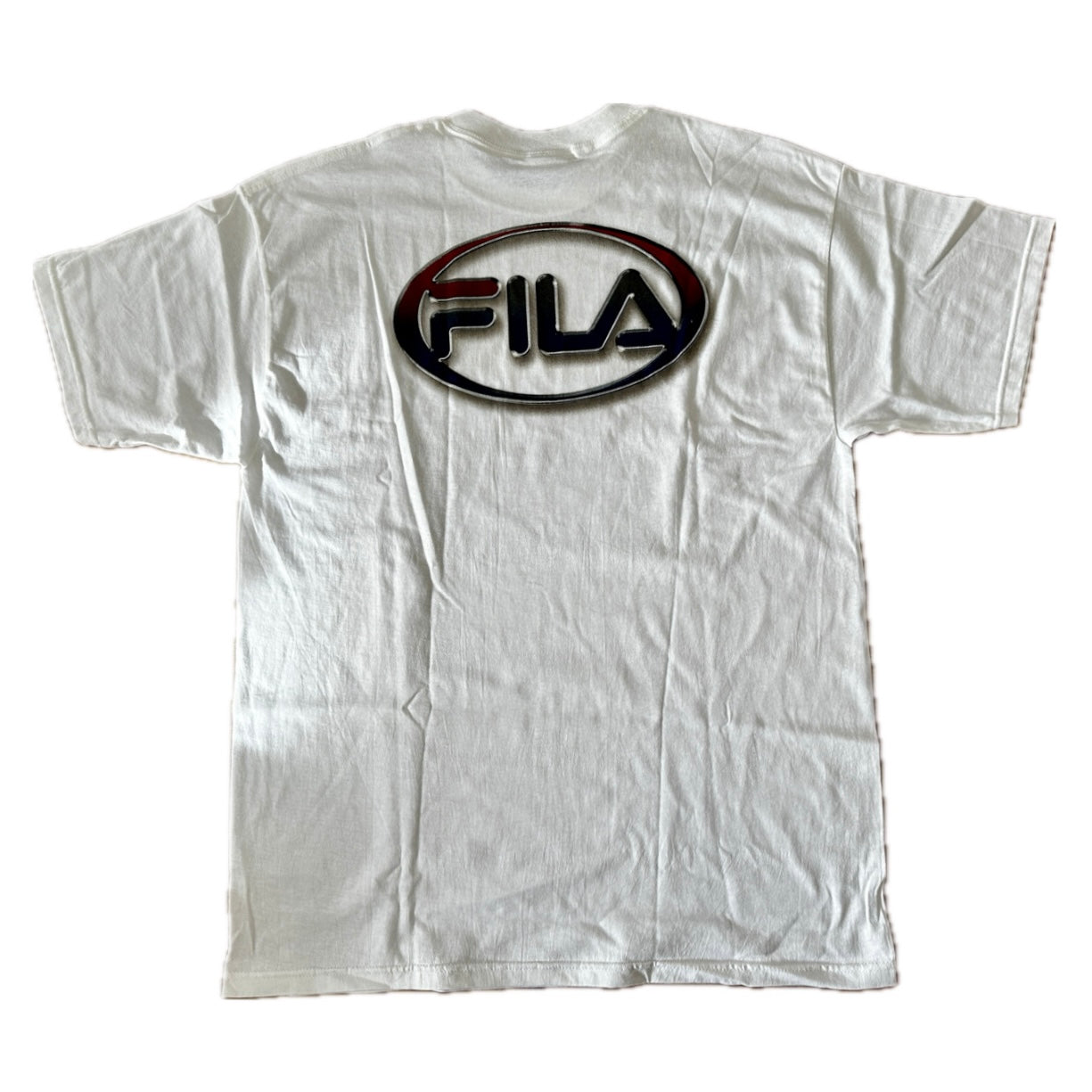 Fila Vintage 1994 White Pocket & Back Logo T-Shirt - L - Made in USA