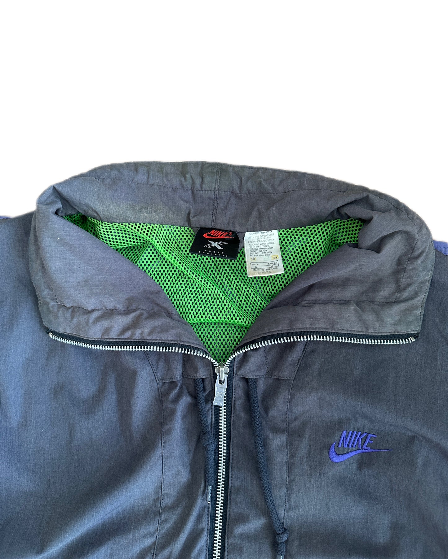 Nike Cross Training 1992 Vintage Grey/Green/Purple Track Top  - M (fits L)