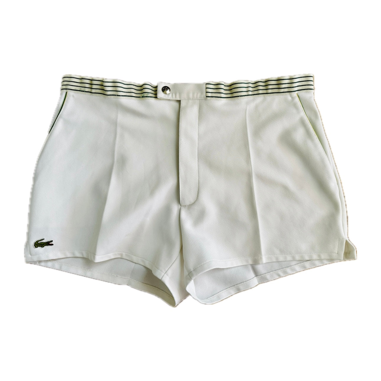 Lacoste 80s Vintage White Tennis Shorts - L - Made in France