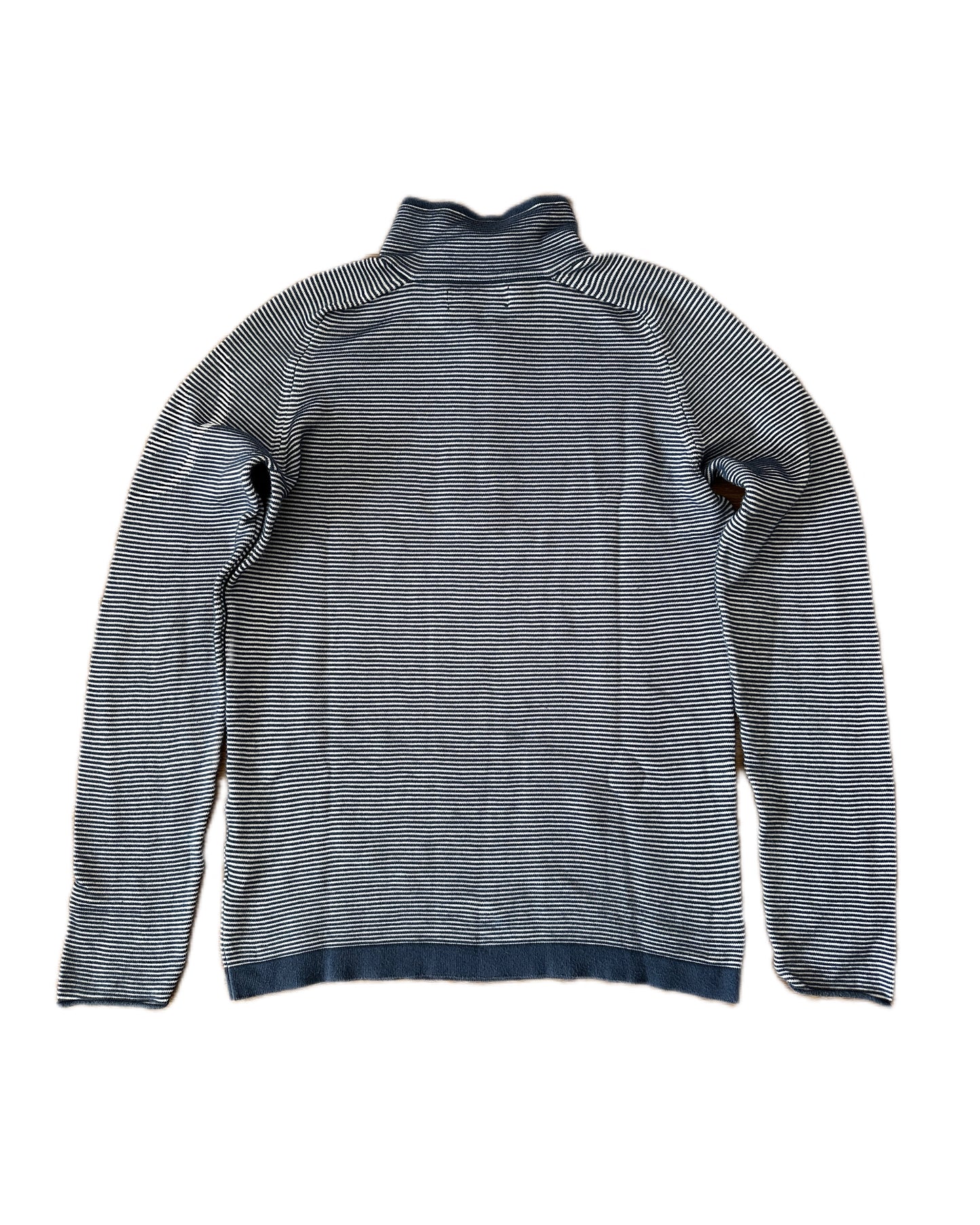 Stone Island 2009 Holographic Logo Quarter Zip 3D Knit Sweatshirt - M - Made in Italy