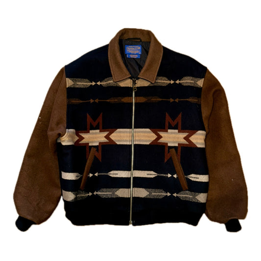 Pendleton Vintage 80s Western Wool Bomber Jacket - XL - Made in USA