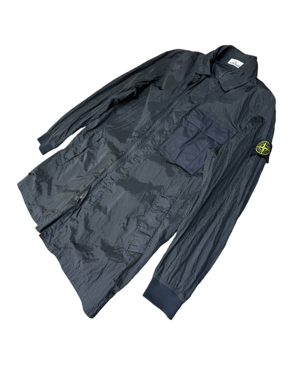 Stone Island 2019 Nylon Metal Watro Ripstop Navy Coat - L