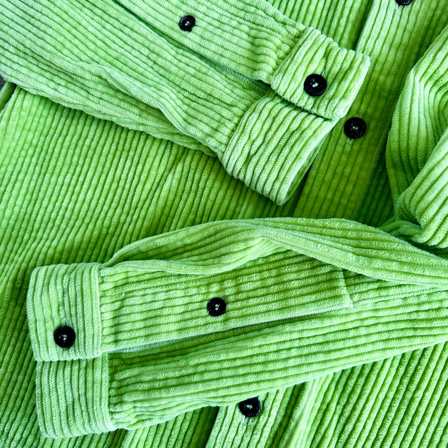 Stone Island 2020 Cotton Corduroy Overshirt Lime Green - L - Made in Italy