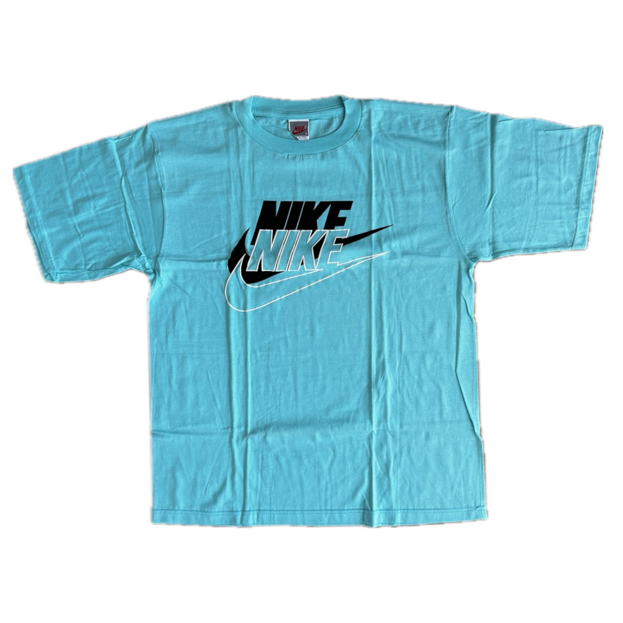 Nike 1988 Vintage Shadow Logo Sample T-Shirt - Laser Blue - L - Made in Italy